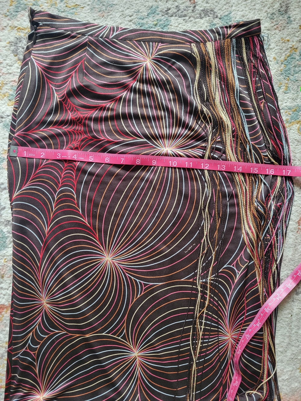 Rare Vintage Y2k 90s 100% Silk Shell Missoni Tassle Midi Skirt - Picture 10 of 10